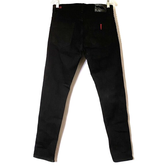 Industrial Indigo Jeans Mens W 32 x L 32 Black Denim Rhinestones Straight NWOT - Picture 4 of 16